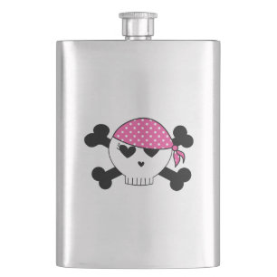 Flasque Crâne Girly de pirate
