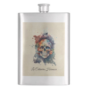 Flasque Crâne personnalisé Calavera Hermosa Jour des Morts