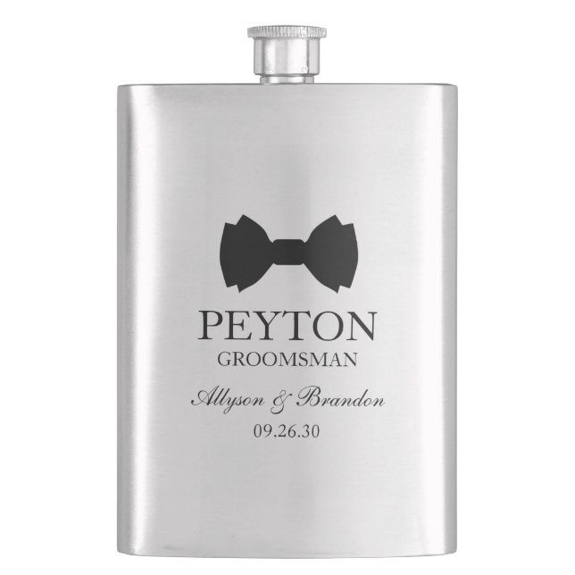 Flasque Cravate Groomsman Black Bow (devant)