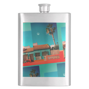 Flasque Crazy Torrevieja en Orange et Turqoise