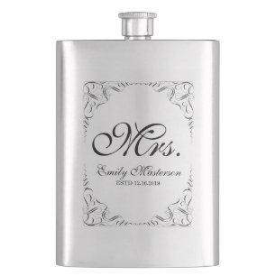 Flasque Créez Votre Propre M. Mme Son Mariage Monogramme