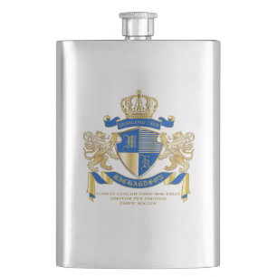 Flasque Créez votre propre manteau d'emblème bleu de lio