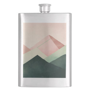 Flasque Crête Pastel – Paysage de Montagne Géométrique #1