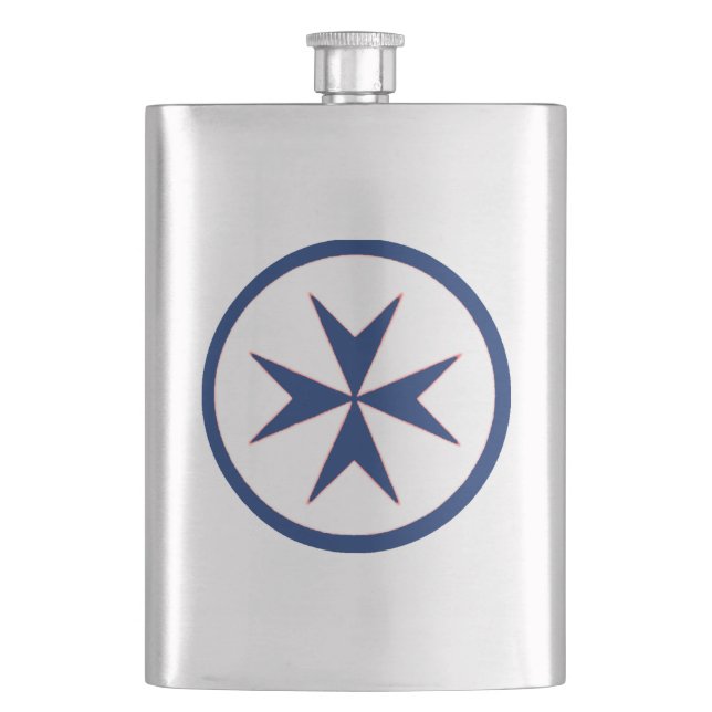 Flasque Croix octogonale BLUE CORSAIR STYLE (devant)
