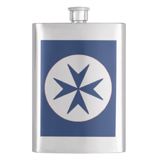 Flasque Croix octogonale BLUE CORSAIR STYLE (devant)