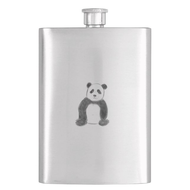 Flasque Croquis de panda en noir et blanc (devant)
