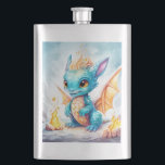 Flasque Crystalized Cute Baby Dragon Bleu Bleu Bébé<br><div class="desc">Crystalized Cute Baby Dragon Bleu Bleu Bébé</div>