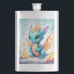 Flasque Crystalized Cute Baby Dragon Bleu Bleu Bébé<br><div class="desc">Crystalized Cute Baby Dragon Bleu Bleu Bébé</div>
