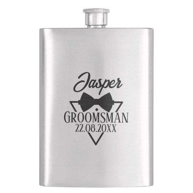 Flasque Custom Groomsman Name Bow Tie Wedding Party Gift (devant)