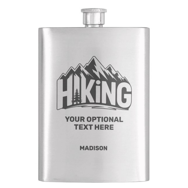 Flasque Custom Name & Text Hiking (devant)