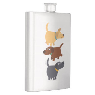 Flasque Cute Cartoon Labradors en 3 Saveurs Classique Flac