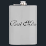 Flasque de garçon d'honneur<br><div class="desc">Flasque pour le garçon d'honneur est présenté dans une couleur grise avec du texte noir. 
Personnalisez cet article ou achetez tel quel.</div>