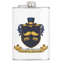 Flasque de gentleman à moustache en guidon