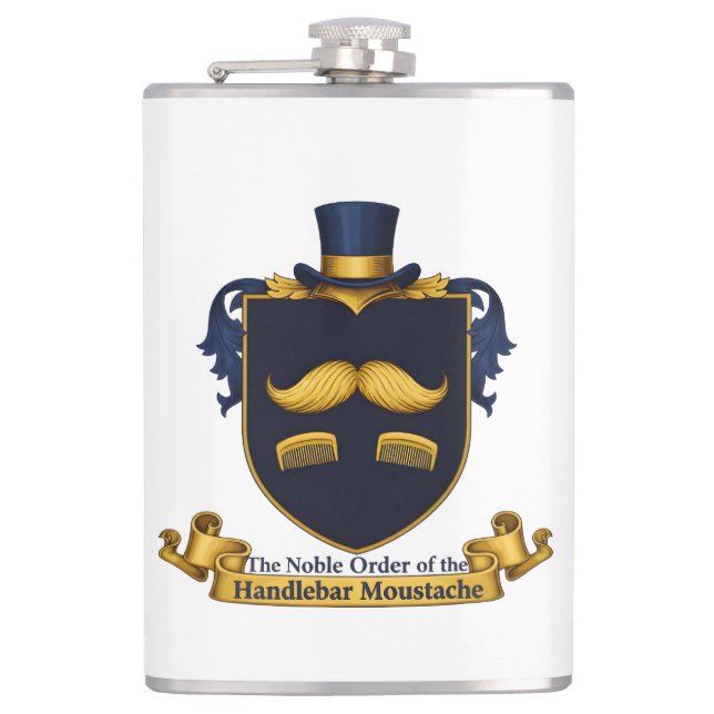 Flasque de gentleman à moustache en guidon (Devant)