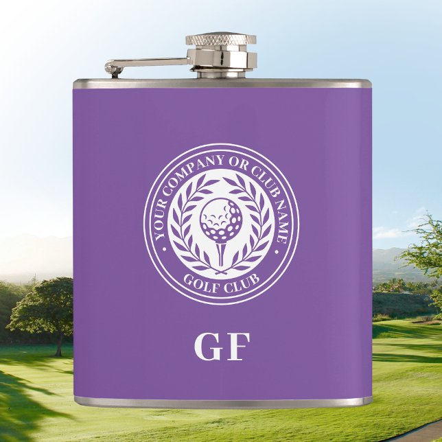 Flasque de golf à monogramme classique personnalis (Créateur téléchargé)