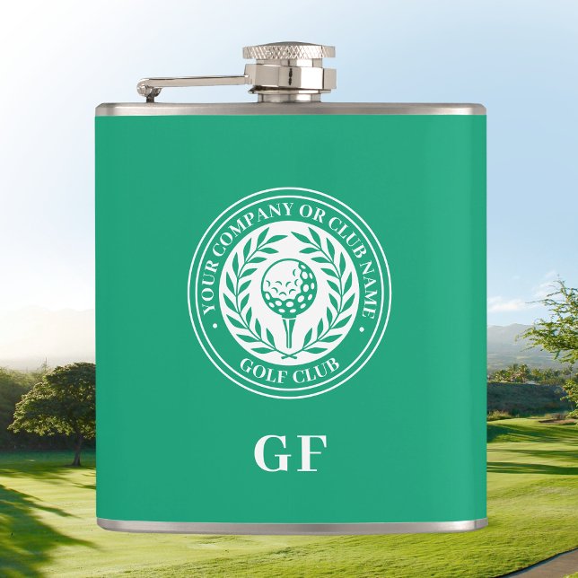 Flasque de golf à monogramme classique personnalis (Créateur téléchargé)