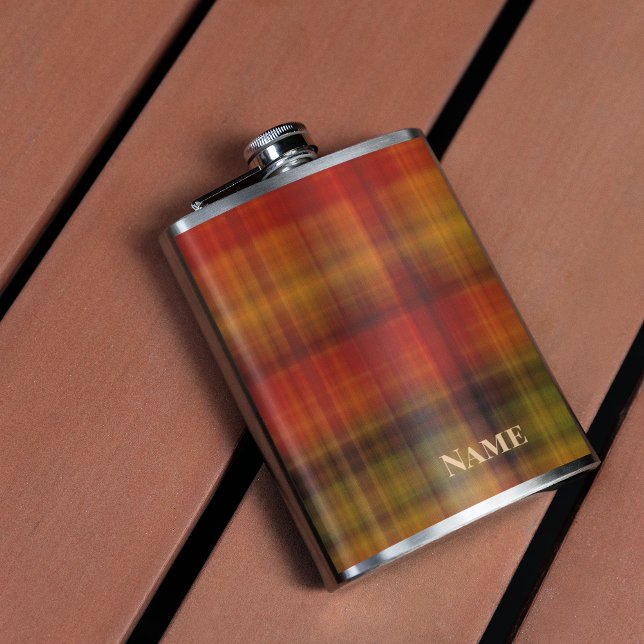 Flasque de hip élégant en plaid d'automne 6oz revê (Créateur téléchargé)