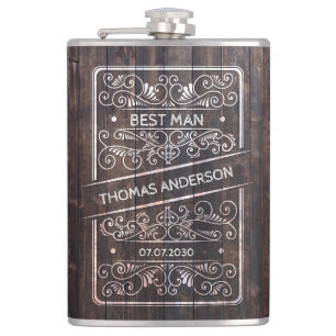 Flasque de mariage rustique – Cadeau pour le témoi