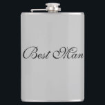 Flasque de témoin<br><div class="desc">Un flasque pour le témoin est présenté dans une couleur grise avec du texte noir. 
Personnalisez cet article ou achetez tel quel.</div>