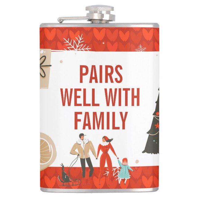 Flasque de vacances de Noël drôle | Moderne du mil (Devant)