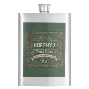 Flasque de Whiskey Vert Vintage Personnalisé de la
