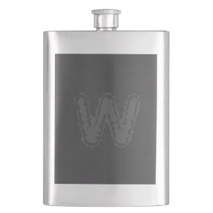 Flasque Déplaisant Monogramme Gris sur gris