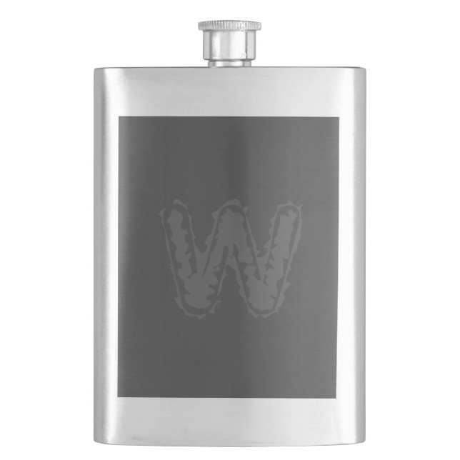 Flasque Déplaisant Monogramme Gris sur gris (devant)