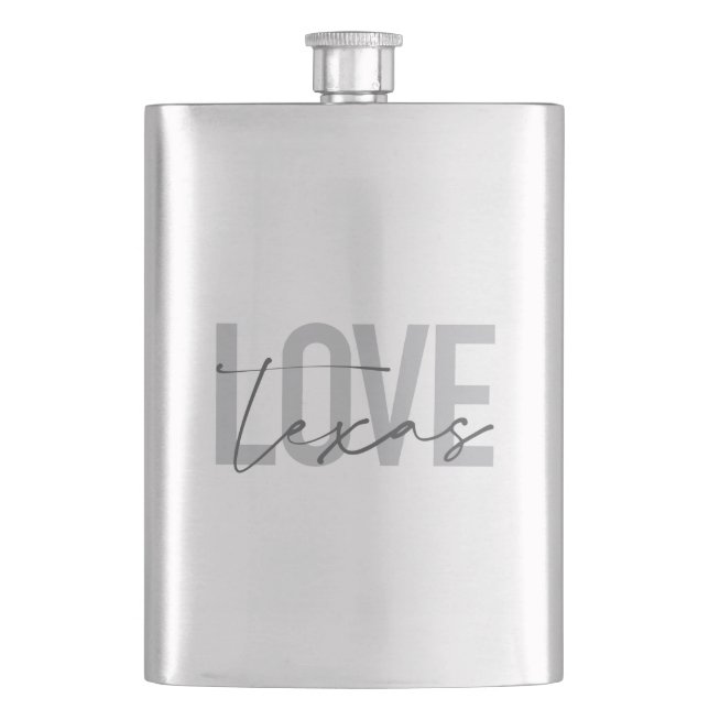 Flasque Design simple, moderne, urbain, cool Love Texas (devant)