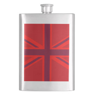 Flasque Design Union Jack à accent rouge