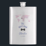 Flasque Destination Watercolor Carte du monde Le meilleur<br><div class="desc">VOUS POUVEZ DÉPLACER LE COEUR ET L'AVION AFIN D'ADAPTER VOTRE DESTINATION! Si vous avez besoin d'aide, contactez-moi. Destination Mariage Voyage Aquarelle Carte Mondiale design! Il est parfait pour le mariage de n'importe quel couple qui aime voyager, ou toute personne ayant une destination mariage. Utilisez l'outil Personnaliser pour ajouter vos informations,...</div>