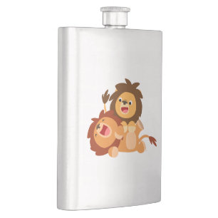 Flasque Deux Jolies Cartoon Lions Classique Flask