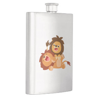 Flasque Deux Jolies Cartoon Lions Classique Flask