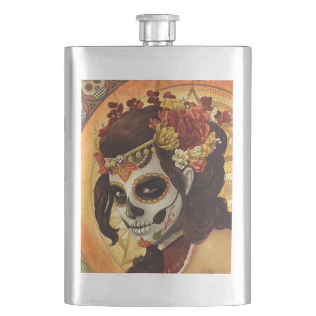 Flasque Dia De Los Muertos Throw Pillow (devant)