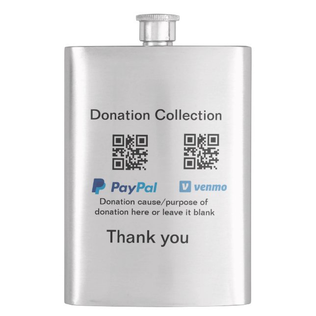 Flasque Donation Collection conseil pot ajouter votre q r  (devant)