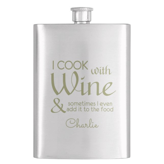 Flasque Dossier de nom personnalisé de la citation à vin (devant)