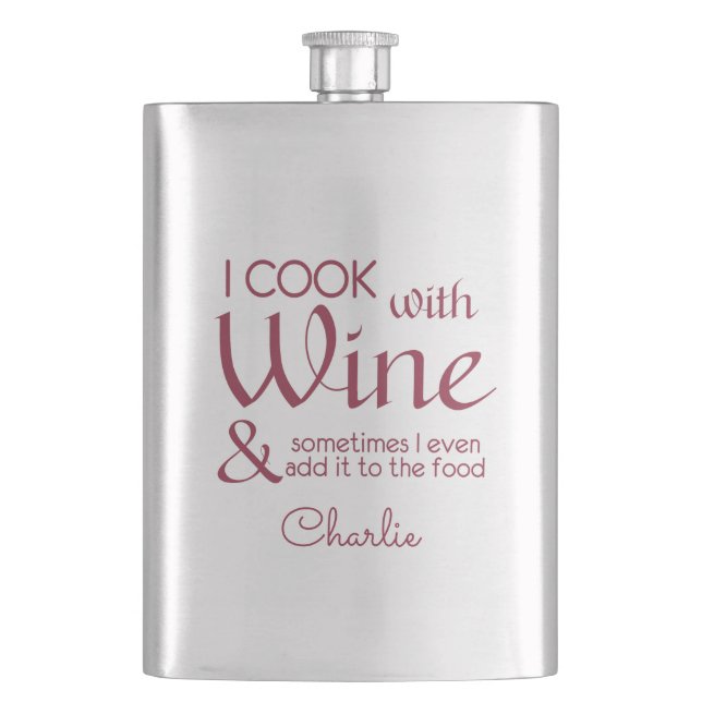 Flasque Dossier de nom personnalisé de la citation à vin (devant)