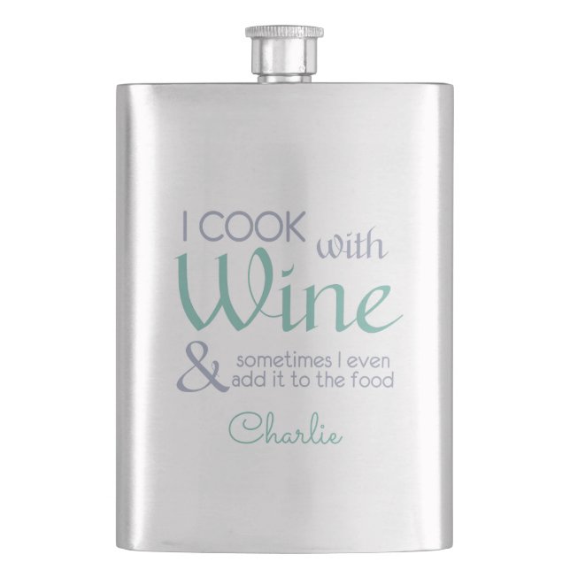 Flasque Dossier de nom personnalisé de la citation à vin (devant)