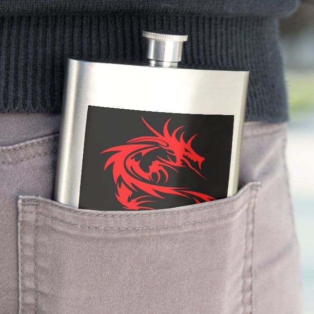 Flasque Dragon rouge (En situation)