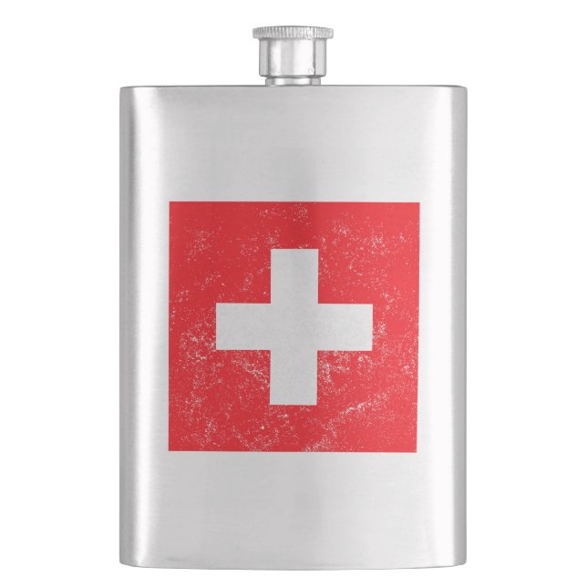 Flasque Drapeau affligé de la Suisse (devant)