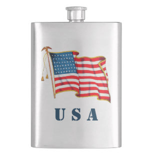 Flasque Drapeau américain patriotique vintage, 4 juillet