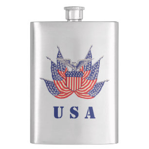 Flasque Drapeau américain patriotique vintage, Quatre juil