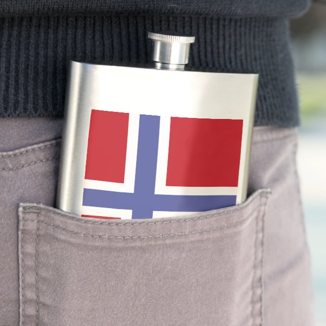 Flasque Drapeau de la Norvège (En situation)