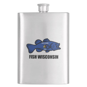 Flasque Drapeau du Wisconsin de poisson