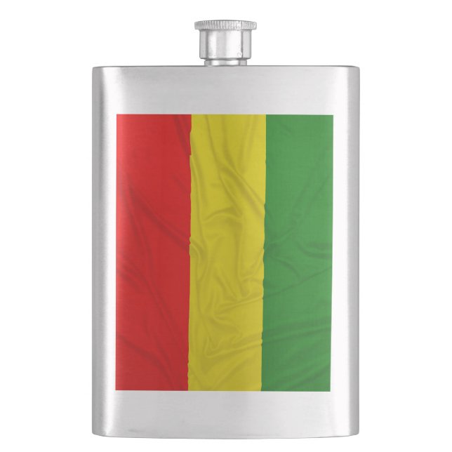 Flasque Drapeau froissé de Rastafarian (devant)
