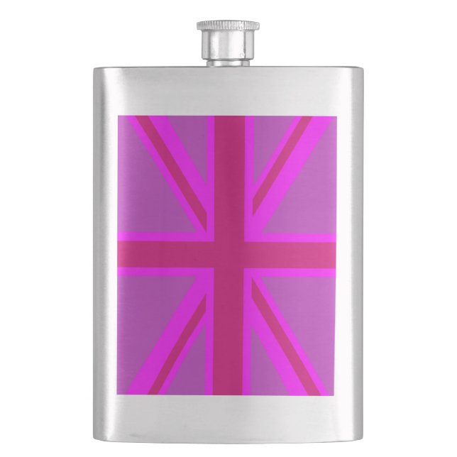 Flasque Drapeau rose Fuchsia Union Jack (devant)