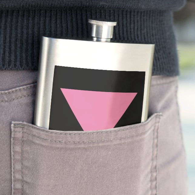 Flasque Drapeau triangle rose de SlipperyJoe's symbole ros (En situation)