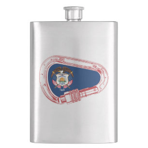 Flasque Drapeau Utah Escalade carabiner