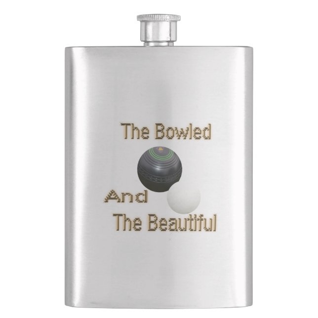 Flasque Drôle Bowls de pelouse Belle, Hip Flask (devant)