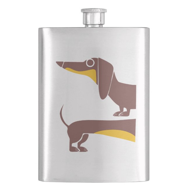 Flasque Drôle mignon dachshund pour parent chien long (devant)