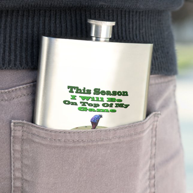 Flasque Drôle Pelouse Bowler Cette Saison, Hip Flask (En situation)